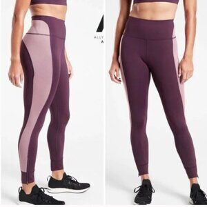 ATHLETA Allyson Felix Legend Mesh 7/8 Tight Agate Purple Workout Pant |599169-02